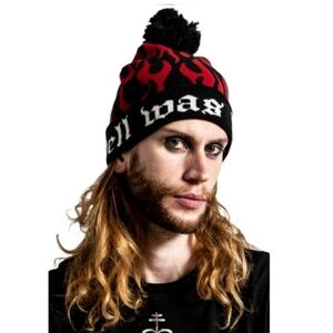 Killstar Hell Was Boring Red and Black Flame Beanie Unisex OS NWT